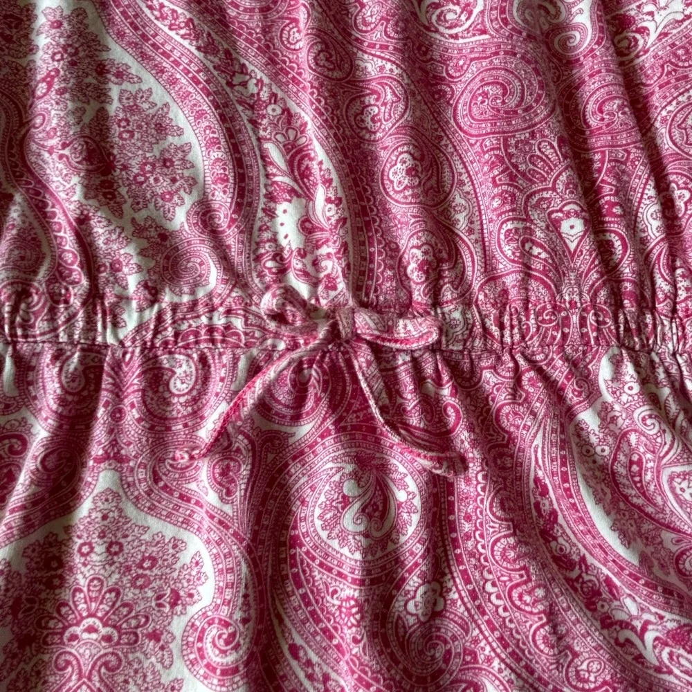 Ralph Lauren 12/14 drop waist dress in pink/white paisley print. Long sleeve